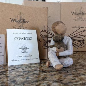 Willow Tree Angel of Comfort - Boy Hugging Brown Dog-Puppy